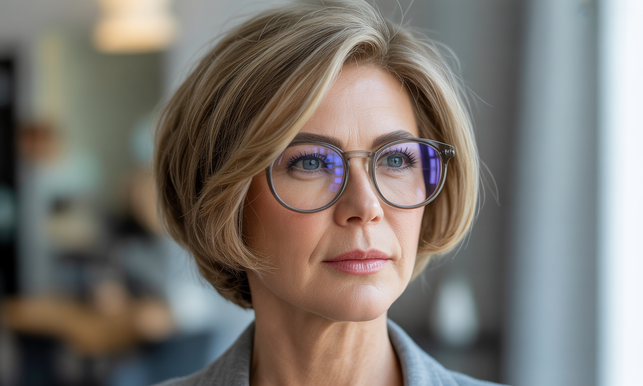 découvrez des coupes courtes élégantes et adaptées aux femmes de 50 ans portant des lunettes pour sublimer votre style avec élégance et modernité.