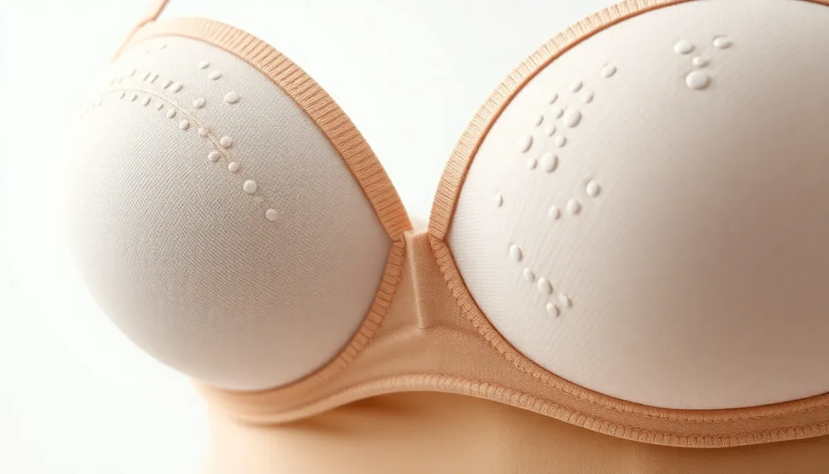 Gros plan détaillé sur le rembourrage et les coques de mousse comparant l'ampliforme et le push-up