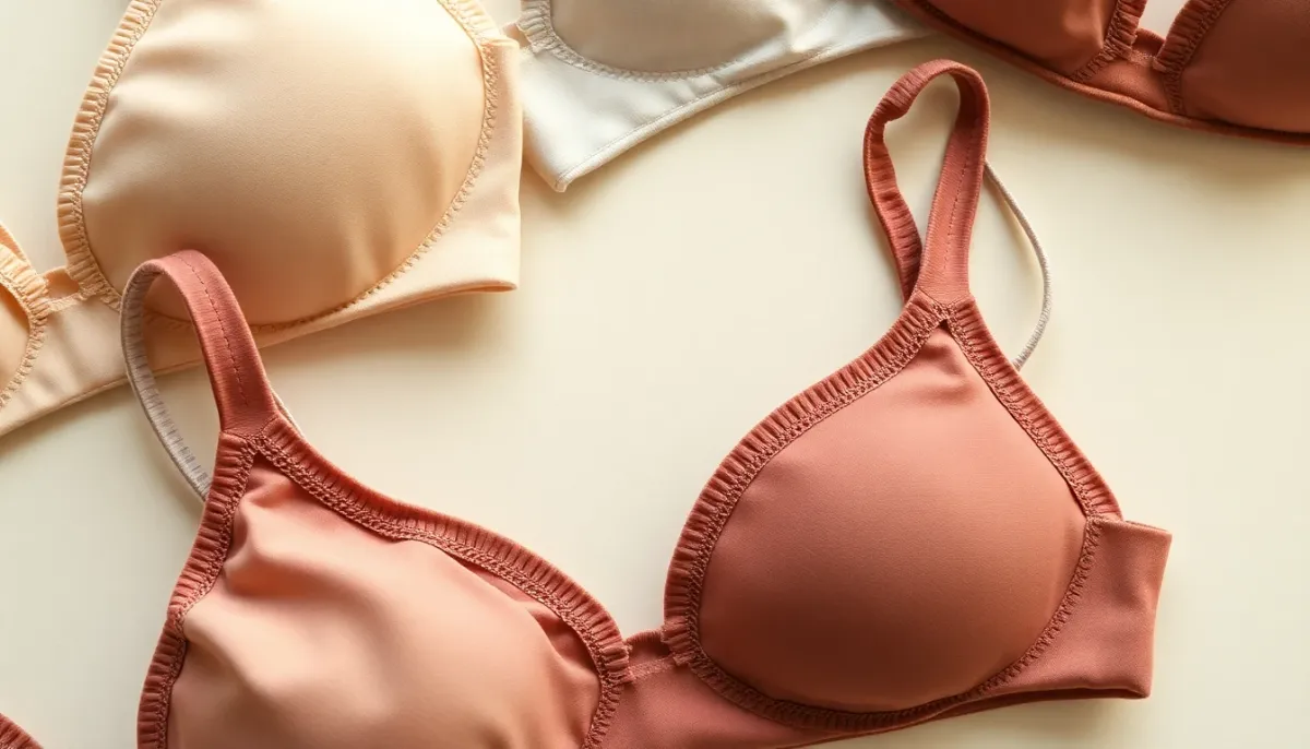Plusieurs soutiens-gorge pliés et arrangés montrant la rotation et la variété des modèles pour une hygiène optimale