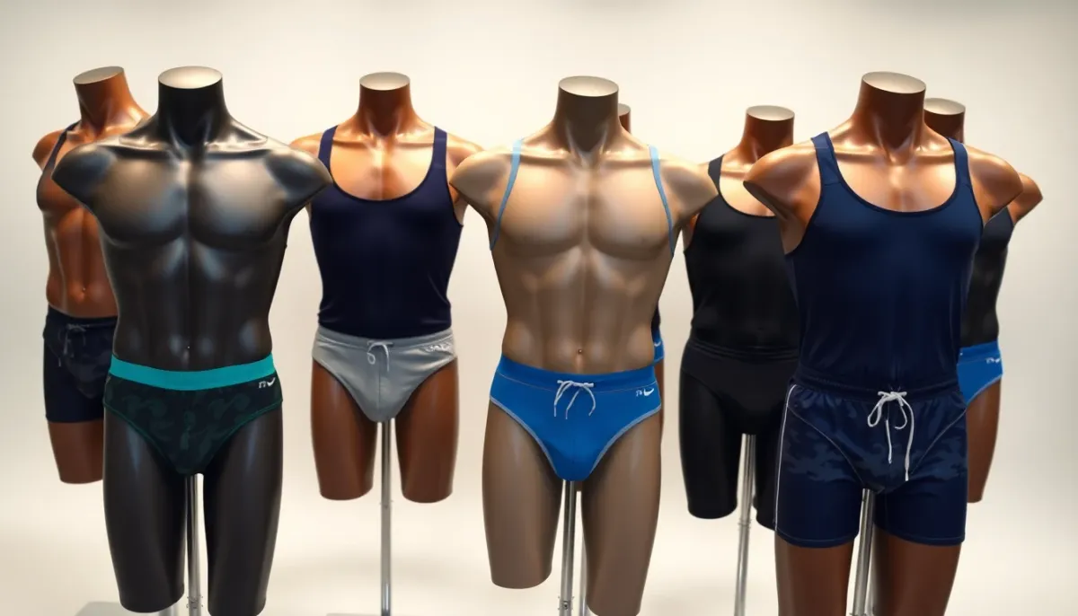 Différents modèles de maillots de bain affichés montrant les variations de couverture et de style