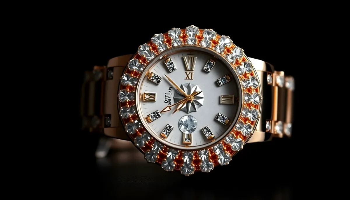 Détail en gros plan d'une montre Pearlmaster sertie de diamants montrant la joaillerie horlogère de prestige
