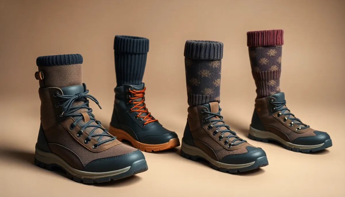 Chaussures de randonnée et chaussettes chaudes adaptées au climat canadien