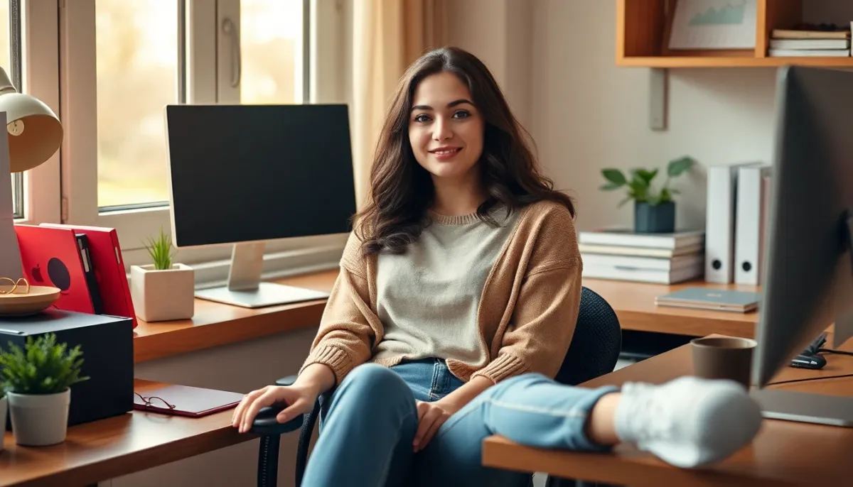 Femme portant des vêtements confortables au quotidien, illustrant le port prolongé et la détente