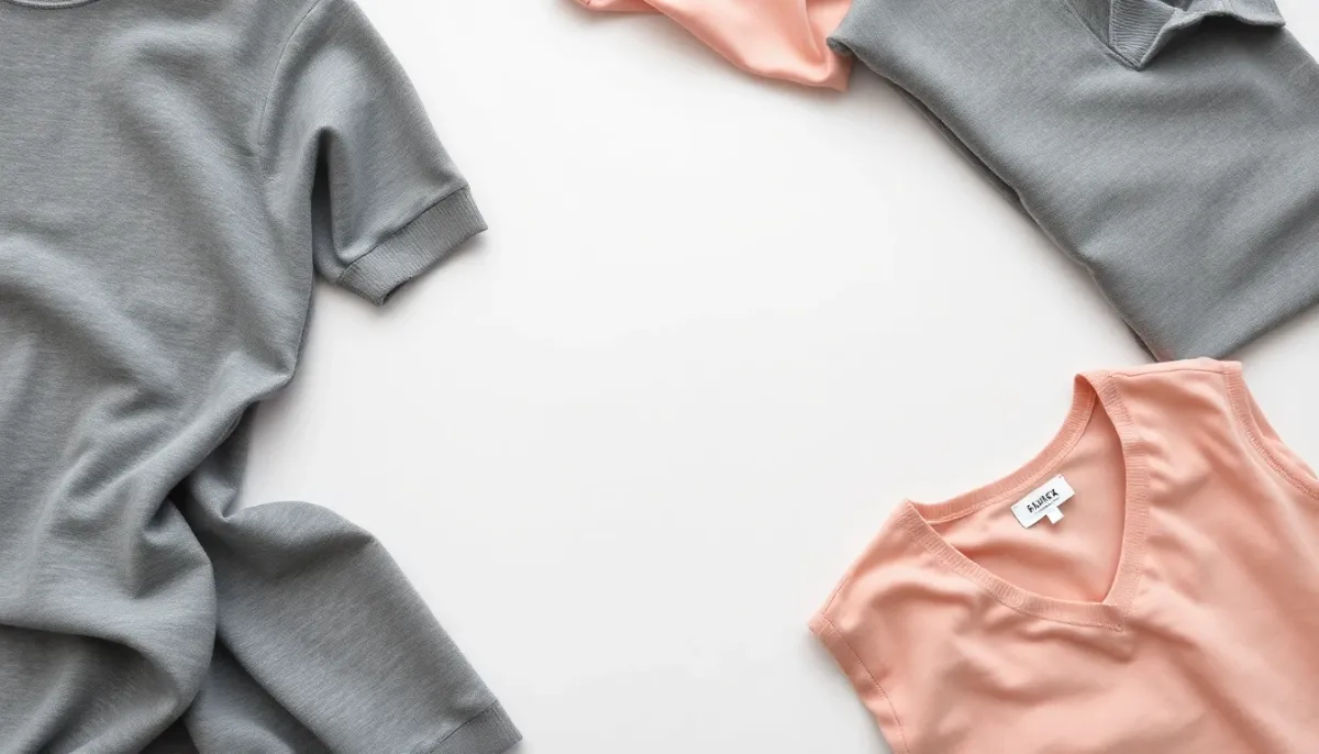 Détail des associations gris et rose poudré avec texture des tissus