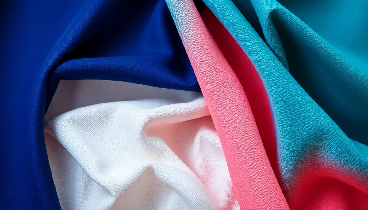 Gros plan sur différentes matières de maillots de bain montrant les textures du lycra, polyester et polyamide