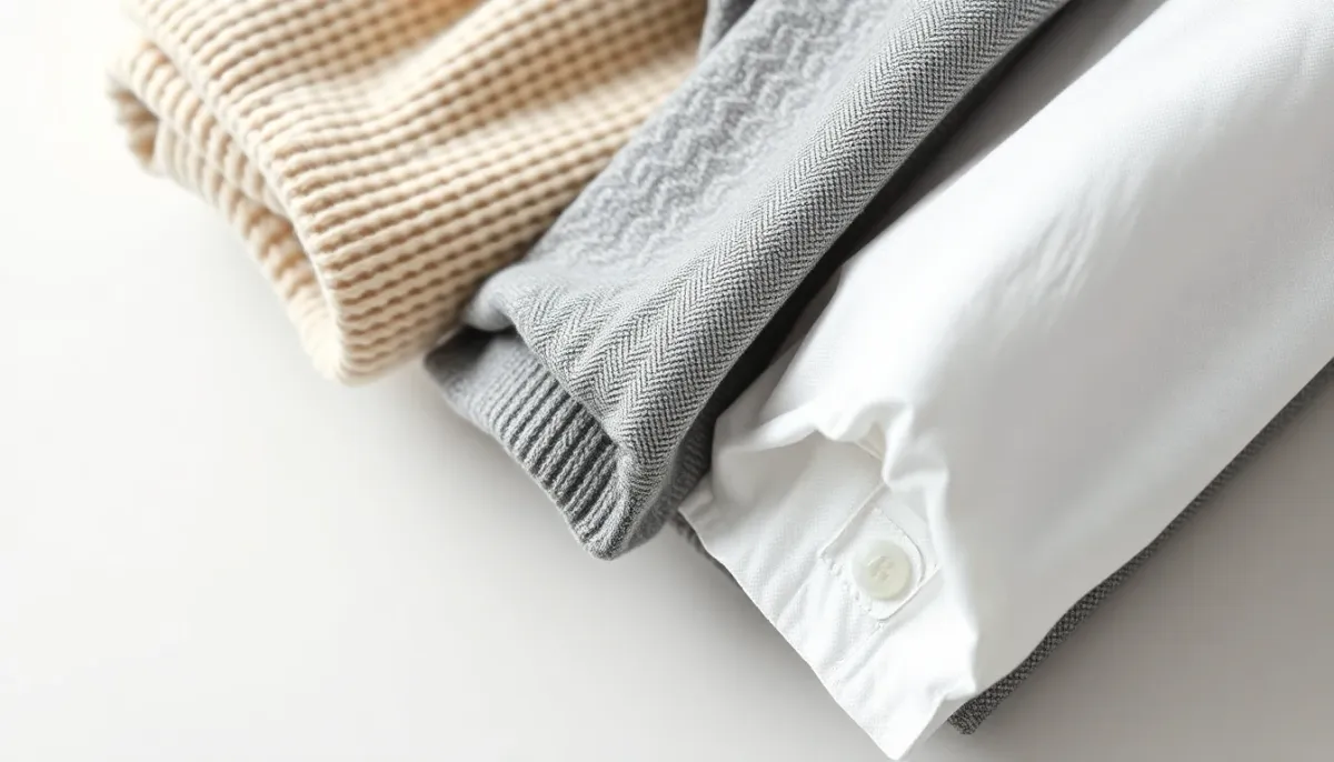 Détail des matières nobles et des coupes impeccables caractéristiques des marques scandinaves