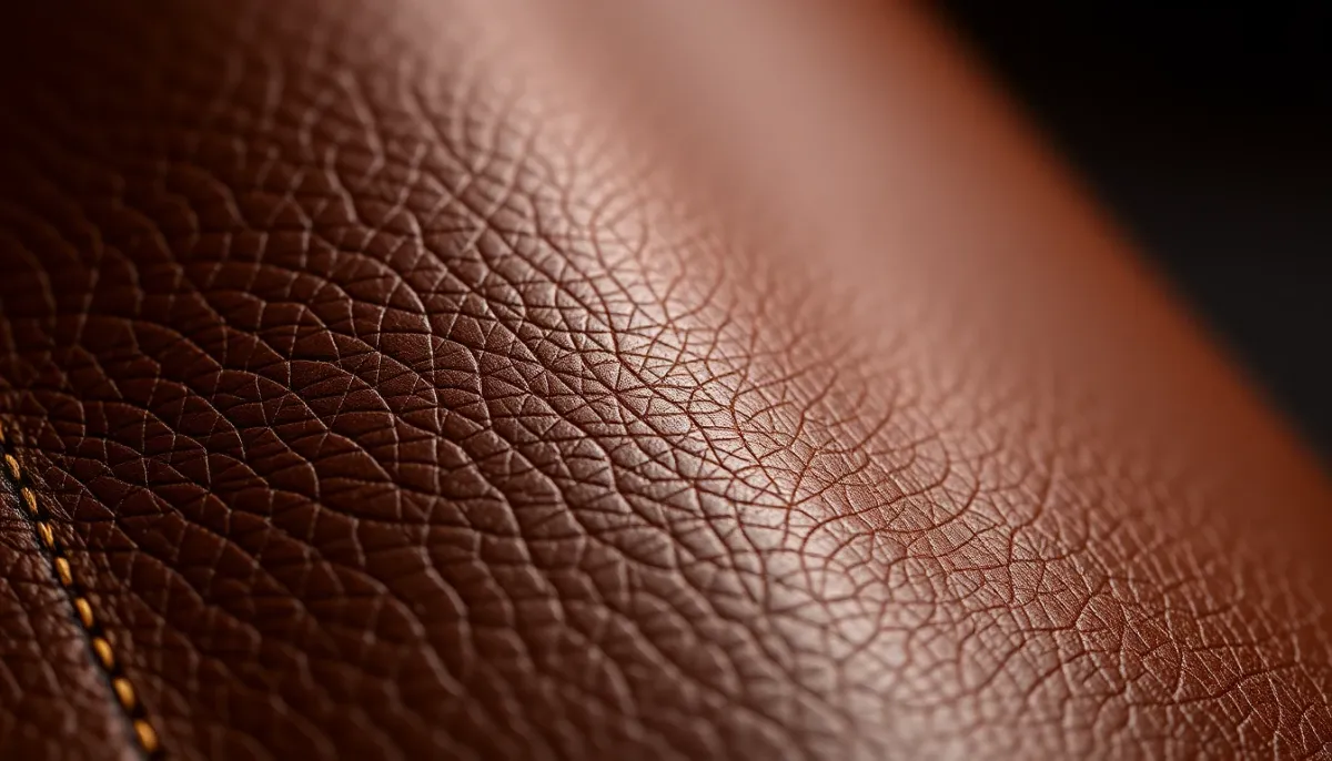 Détail du savoir-faire artisanal dans la couture de maroquinerie de luxe