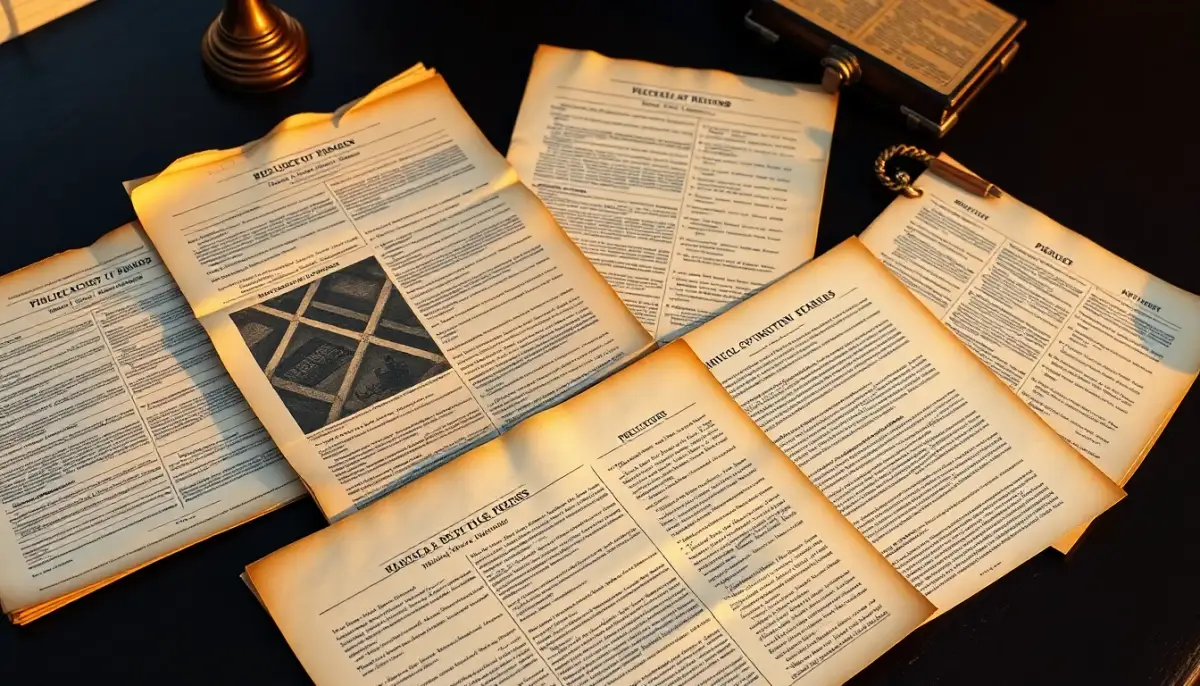 Composition d'archives historiques et documents policiers du début du XXe siècle relatifs aux Peaky Blinders